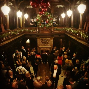 Singers performing to drinks reception at Crewe Hall